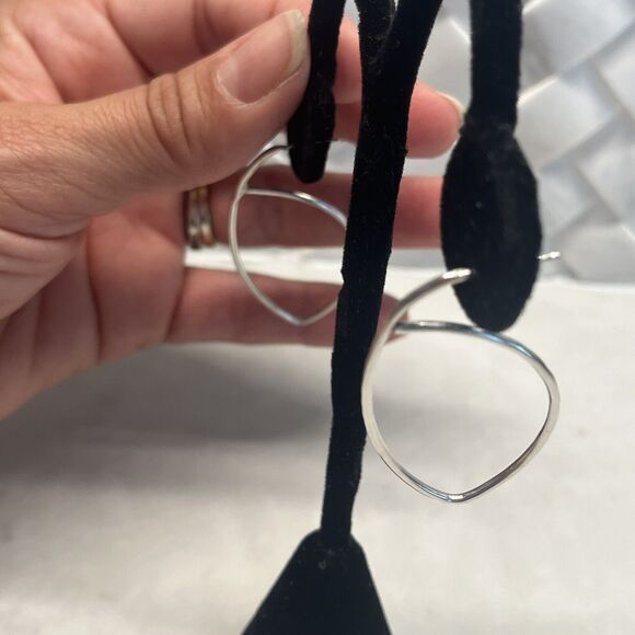 Silver Plated Pierced Dangle Earrings, unmarked, unbranded, modern, geometrical - Picture 3 of 8